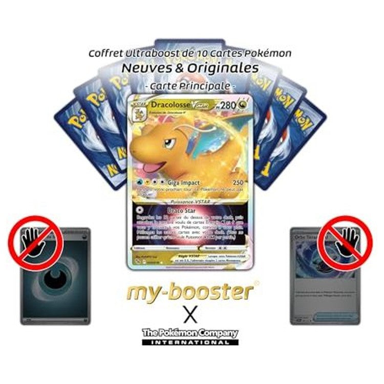 Gros plan sur l’illustration de Dracolosse VSTAR 050/078 Pokémon GO, mettant en valeur les effets brillants et les détails du Pokémon Dragon.