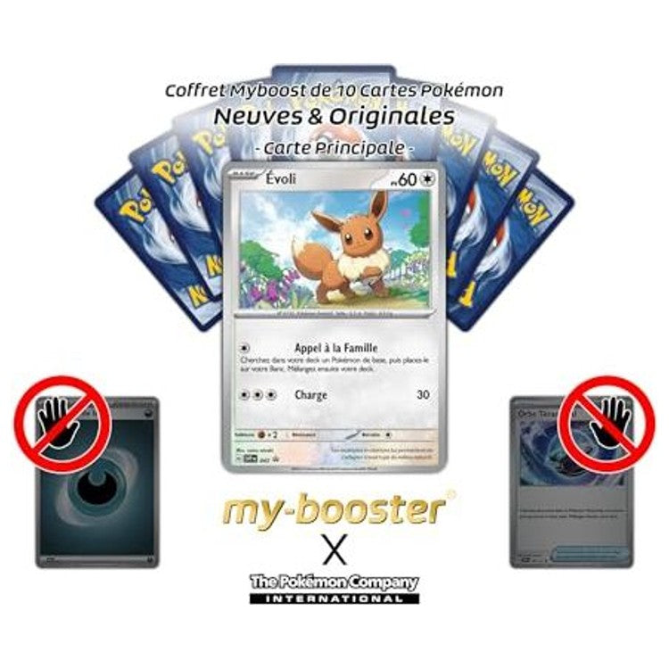 Gros plan sur les détails holographiques de la carte Pokémon Évoli SV043 Holo Écarlate et Violet 3, mettant en valeur le brillant et le texte de jeu.
