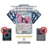 Gros plan sur l’illustration de la carte Pokémon Flamenroule ex 160/191, montrant les effets flamboyants de l’extension Étincelles Déferlantes EV08