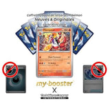 Gros plan sur l’illustration de la carte Pokémon Flâmigator 038/198 EV01, montrant les détails holographiques de l’extension Écarlate et Violet 1