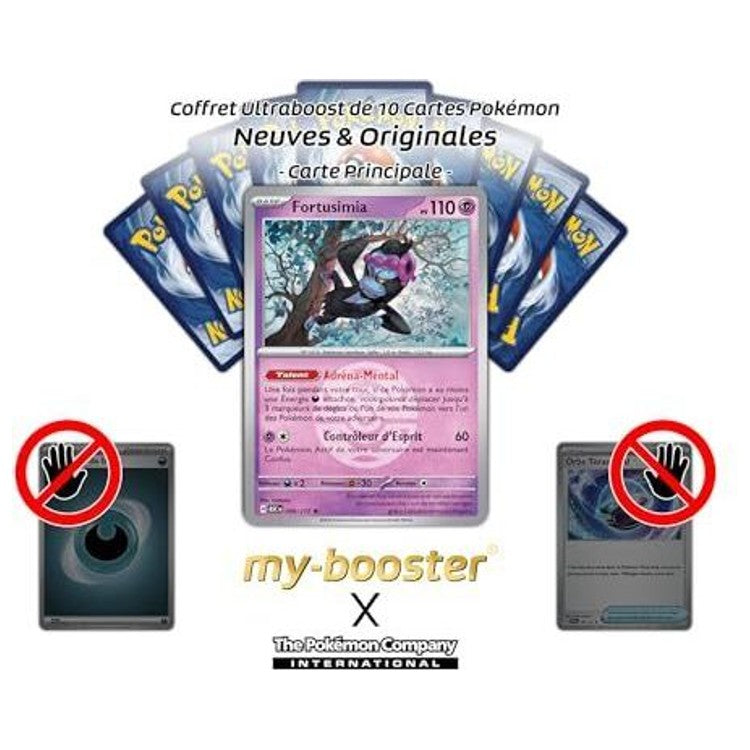Gros plan sur l’illustration de Fortusimia Reverse Héros Transcendants, mettant en avant les reflets brillants et les détails du Pokémon Combat.