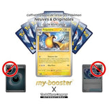 Gros plan sur les détails holographiques Reverse de la carte Pokémon Fulgulairo 022/091 Écarlate et Violet 4.5, montrant l’illustration et le texte