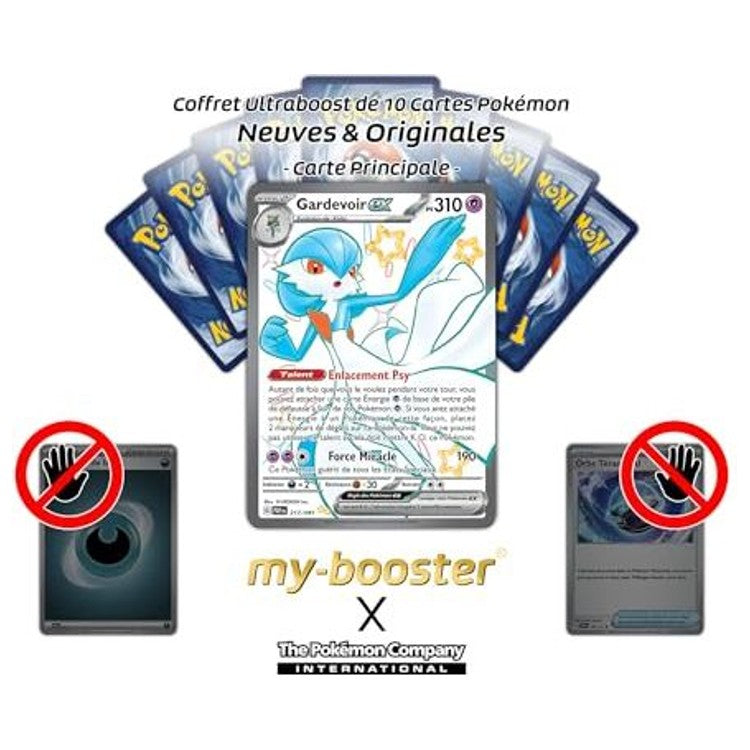 Gros plan sur l’illustration chromatique de la carte Pokémon Gardevoir ex 217/091 Full Art secrète de l’extension Destinées de Paldea EV4.5