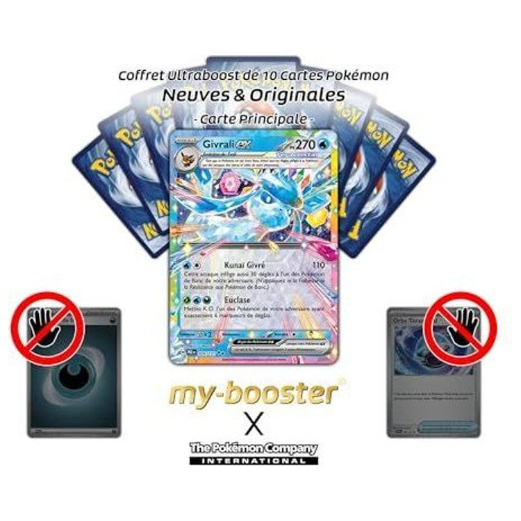 Zoom sur les détails holographiques de la carte Givrali ex 026/131 Téracristal, montrant l’artwork glacé et le cadre Ultra Rare EV08.