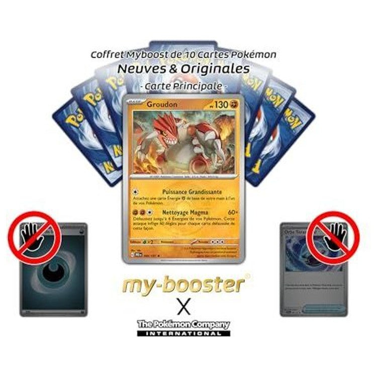 Gros plan sur les détails holographiques Reverse de la carte Pokémon Groudon 049/131 EV08, mettant en valeur le motif Poké Ball et l’illustration légendaire.