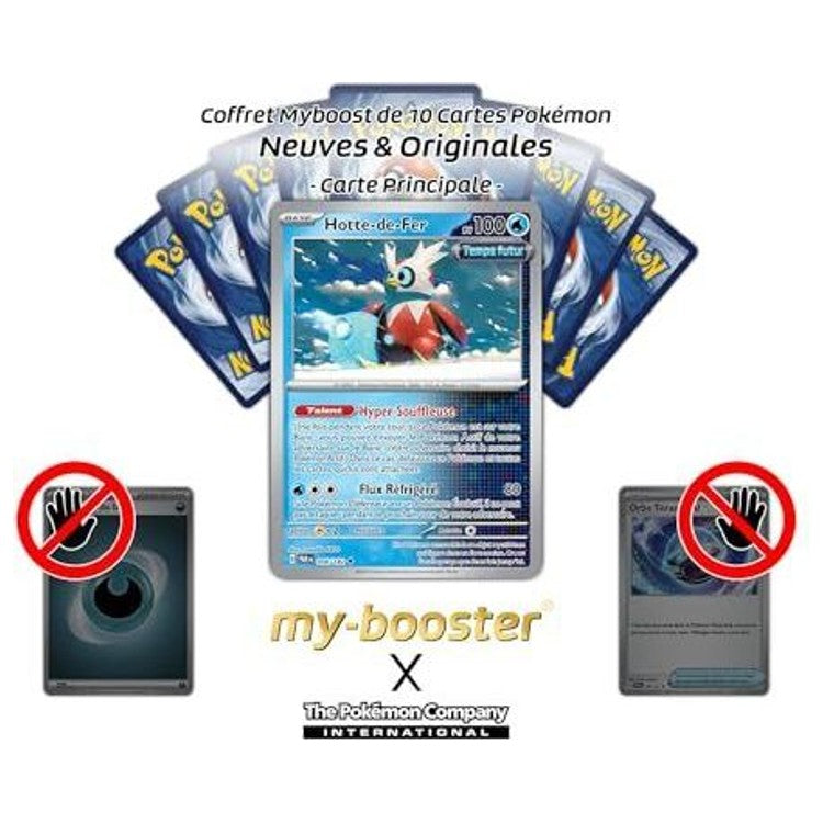 Gros plan sur l’illustration de la carte Pokémon Hotte-de-Fer 056/182 Reverse, montrant les reflets brillants et les détails métalliques du Pokémon futuriste.