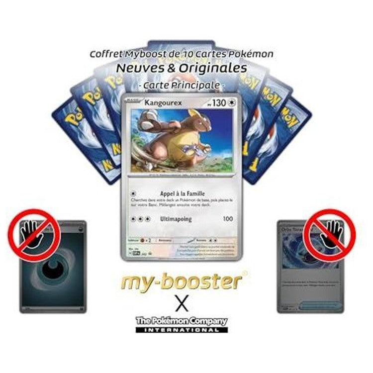 Gros plan sur les détails holographiques de la carte Pokémon Kangourex SV202 Holo de l’extension EV10 Rivalités Destinées