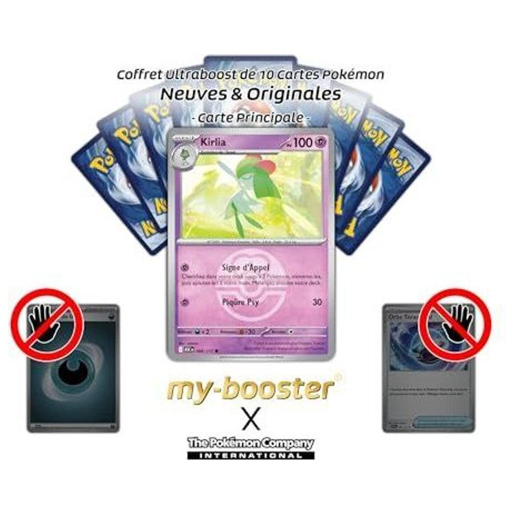 Gros plan sur les détails holographiques Reverse de la carte Kirlia 088/217 bloc Méga-Évolution 02, mettant en valeur le fond brillant Psy.