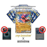 Gros plan sur les détails de l’illustration de la carte Koraidon ex SV197 EV09, mettant en avant les effets brillants et le design combat/dragon.