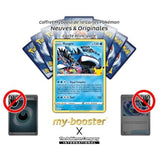 Gros plan sur les détails holographiques de la carte Pokémon Kyogre 003/025 Holo de la série Célébrations EB75 en français