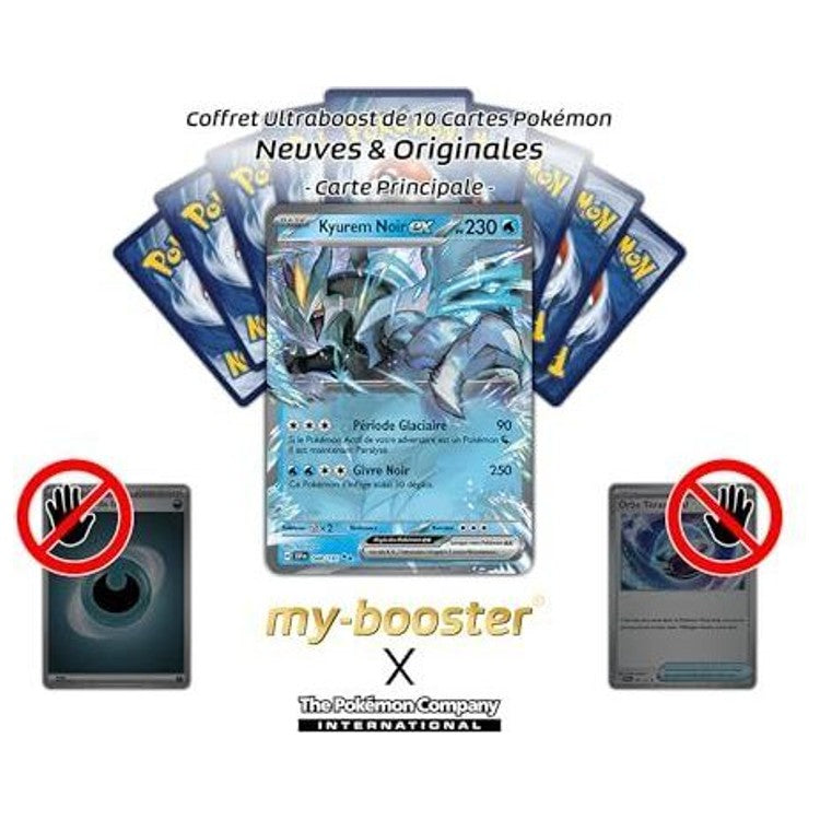 Gros plan sur la carte Pokémon Kyurem Noir ex 048/191 EV08 montrant les détails de l’artwork et la brillance de cette édition française authentique.