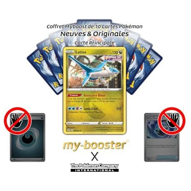 Gros plan sur les reflets Reverse de la carte Pokémon Latios 194/264 EB08 Poing de Fusion, mettant en valeur l’illustration légendaire.