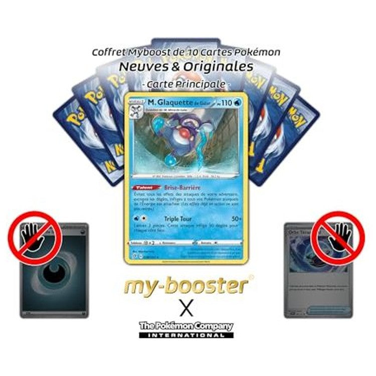 Détail de la carte Reverse M. Glaquette de Galar EB02 Clash des Rebelles, montrant le motif brillant et les informations de jeu du Pokémon Eau.