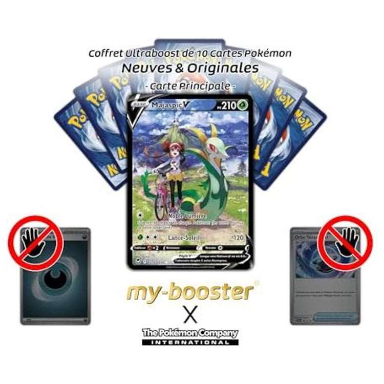 Gros plan sur les détails de l’artwork de la carte Pokémon Majaspic V TG13/TG30 Ultra Rare Alternative Gallery, mettant en avant les effets visuels et la finition.