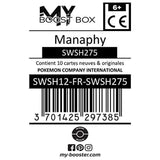 Gros plan sur les détails holographiques de la carte promo Manaphy SWSH275, extension Épée et Bouclier 12 Tempête Argentée en français