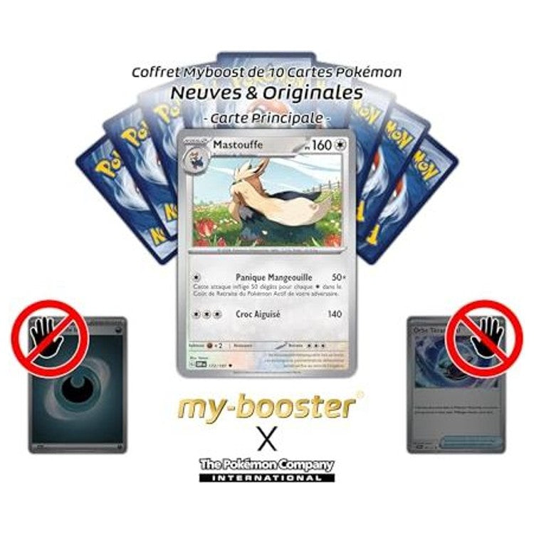 Gros plan sur les détails holographiques Reverse de la carte Mastoufle EV03 Flammes Obsidiennes, mettant en valeur l’illustration et le texte de jeu