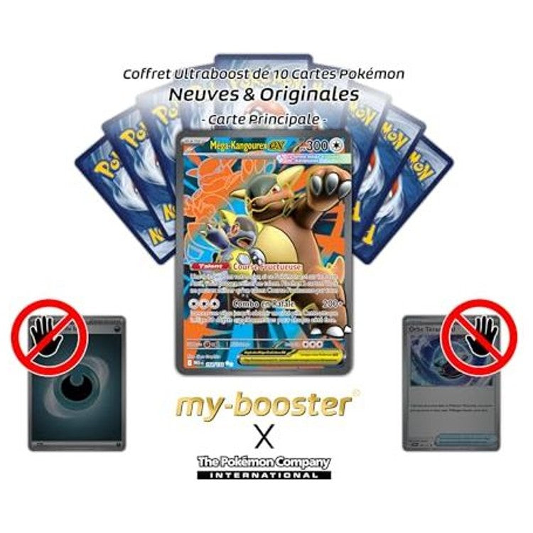 Détail de l’illustration Full Art de la carte Méga-Kangourex ex Ultra Rare de l’extension Méga-Évolution 1, mettant en avant l’effet holographique.