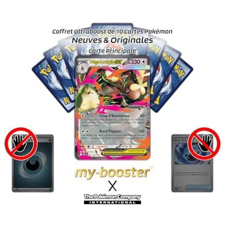 Gros plan sur l’illustration de la carte Pokémon Méga-Lockpin ex 084/094 Flammes Fantasmagoriques, montrant les détails holographiques et le design du Pokémon.