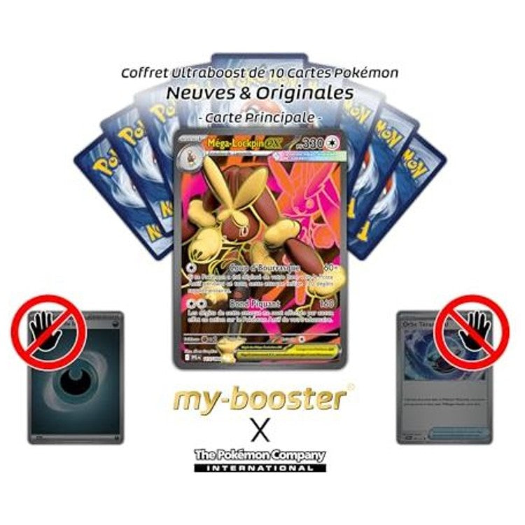Verso de la carte Pokémon Méga-Lockpin ex secrète ME02, montrant les informations officielles et l’authenticité de l’édition Flammes Fantasmagoriques