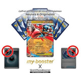 Gros plan sur l’illustration de la carte Pokémon Méga-Lucario ex de l’extension Méga-Évolution 1, mettant en avant les effets holographiques.