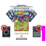 Gros plan sur la carte Pokémon Méga-Scarhino ex de la série Méga-Évolution 02 ME02, mettant en valeur les détails de l’artwork et l’effet brillant.