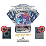 Gros plan sur l’illustration de la carte Pokémon Métaloss VMAX EB06 montrant les effets holographiques et le design dynamique
