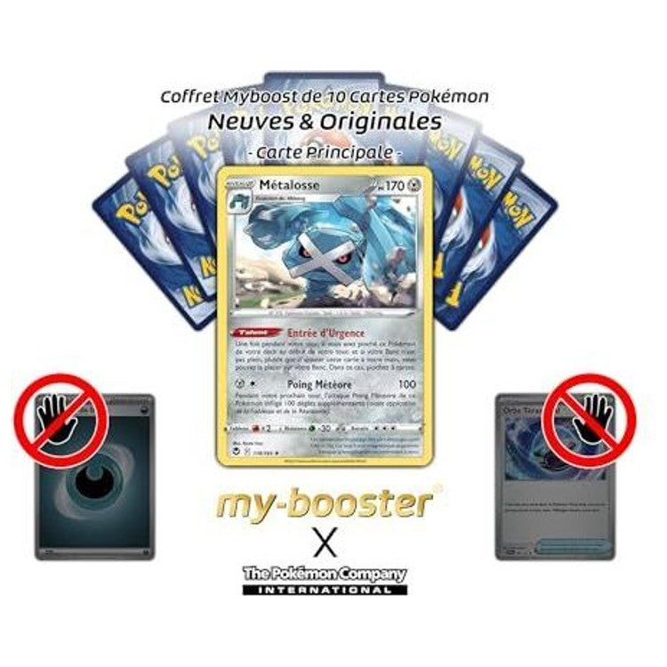Gros plan sur l’illustration de la carte Pokémon Métalosse 119/195 Reverse, montrant les reflets brillants et les détails métalliques du Pokémon Acier Psy.