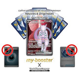 Détail de l’illustration Full Art de la carte Pokémon Mewtwo ex Ultra Rare EV10, mettant en valeur les effets holographiques et le type Psy.