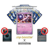 Gros plan sur l’illustration de la carte Pokémon Mewtwo Reverse EV07, mettant en avant les reflets brillants et le design Psy de Couronne Stellaire.