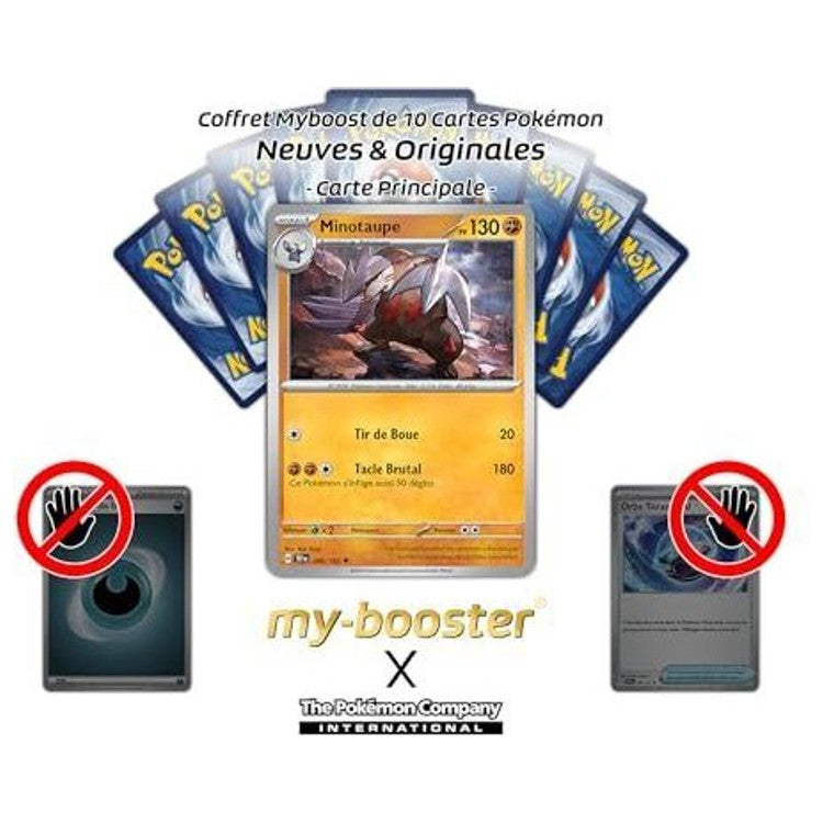 Détail de la brillance Reverse sur la carte Pokémon Minotaupe EV05, montrant le motif holographique et les informations de jeu lisibles.