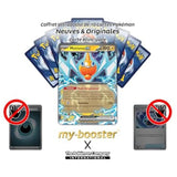 Gros plan sur les détails de l’illustration de la carte Pokémon Motisma ex 029/094 Méga-Évolution 02, montrant les effets holographiques et le texte de jeu.