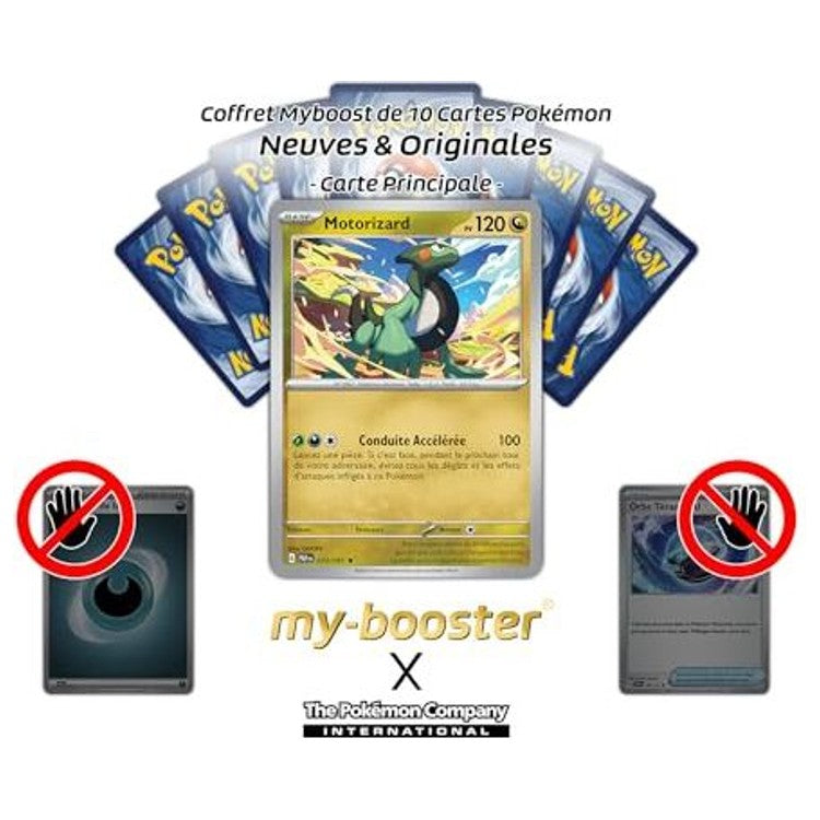 Détail de l’illustration de la carte Motorizard 070/091 Écarlate et Violet 4.5, montrant le Pokémon Dragon en action sur un fond holographique.