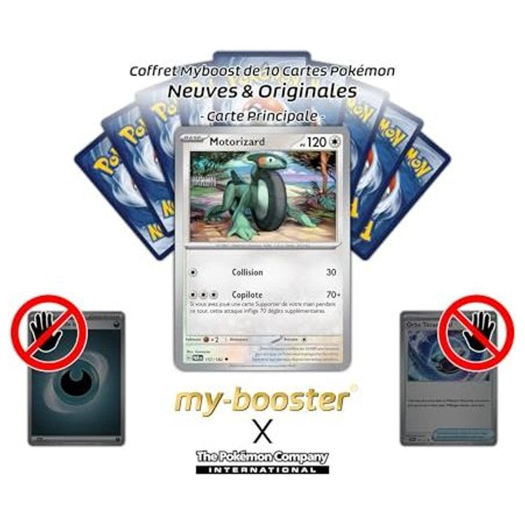 Gros plan sur les détails holographiques Reverse de la carte Pokémon Motorizard 157/182 EV04, mettant en valeur le type Dragon Électrik
