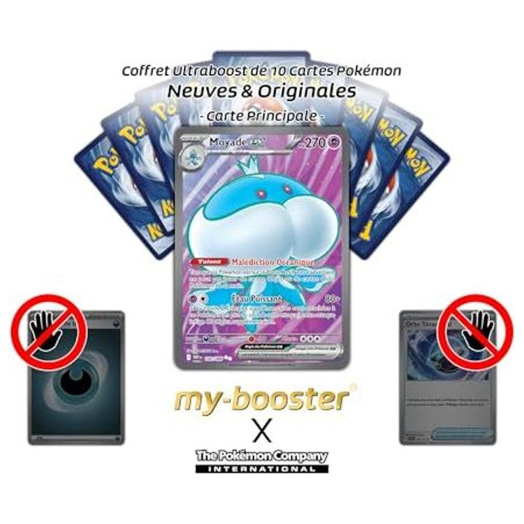 Gros plan sur les détails holographiques de la carte Pokémon Moyade ex Full Art Secrète Écarlate et Violet 10.5, montrant les effets de brillance.