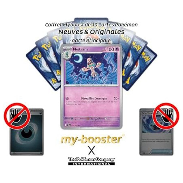 Gros plan sur les détails holographiques Reverse de la carte Pokémon Neitram 074/162 EV05, mettant en valeur le motif brillant et le type Psy.
