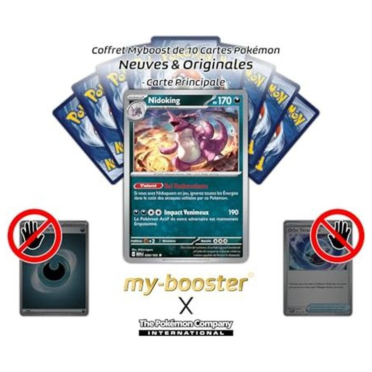 Détail de l’illustration de la carte Nidoking 034/165 Écarlate et Violet 3.5, montrant le Pokémon Combat-Poison prêt à frapper.