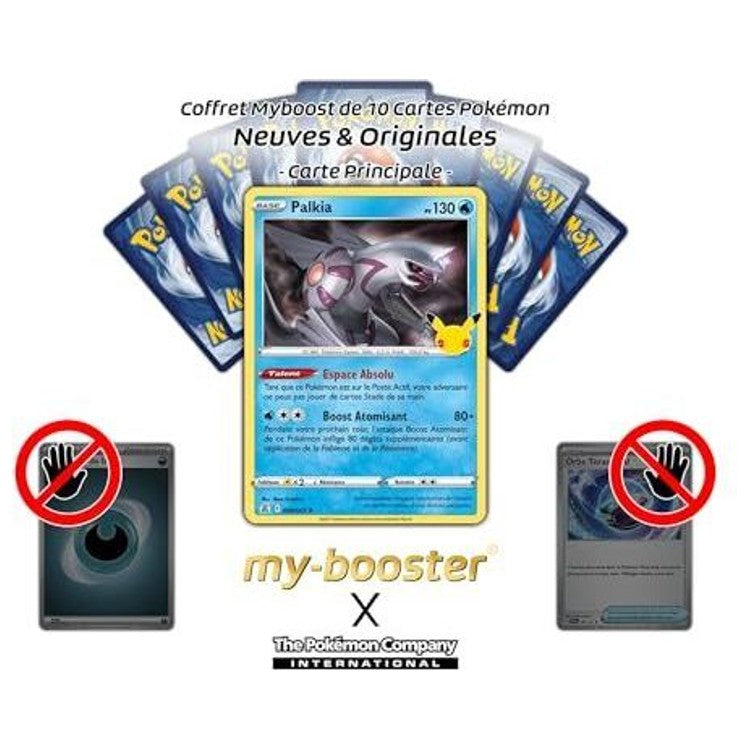 Gros plan sur les détails holographiques de la carte Pokémon Palkia 004/025 Holo, montrant les reflets et le texte de l’extension Célébrations.