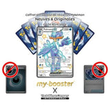 Gros plan sur les détails holographiques de la carte Pokémon Palmaval ex SV084 ultra rare chromatique de la série Écarlate et Violet 4.5 Destinées de Paldea.