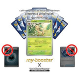 Gros plan sur les détails holographiques Reverse de la carte Pokémon Phyllali 011/167 EV06, mettant en valeur le motif brillant autour du Pokémon Plante.