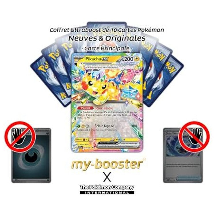 Gros plan sur l’illustration Téracristal de Pikachu ex 057/191 EV08, mettant en valeur les effets cristallins et l’artwork ultra rare de la carte.