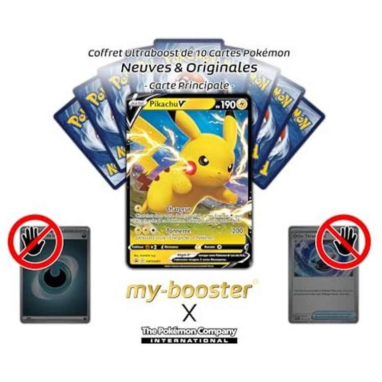 Gros plan sur l’illustration de la carte Pokémon Pikachu V SWSH061, édition promo SW45 avec artwork brillant détaillé