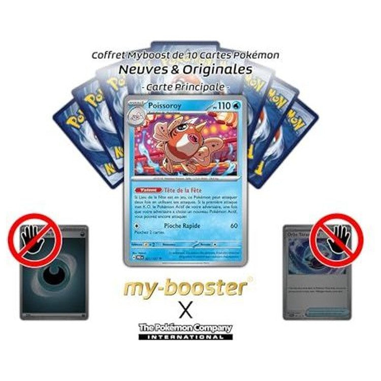 Gros plan sur les effets brillants Reverse de la carte Pokémon Poissoroy 021/131 EV08, mettant en valeur l’illustration Eau
