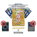 Gros plan sur l illustration de la carte Pokemon Pyrobut ex SV163 Teracristal Gold EV07 montrant les effets dorés et cristallins