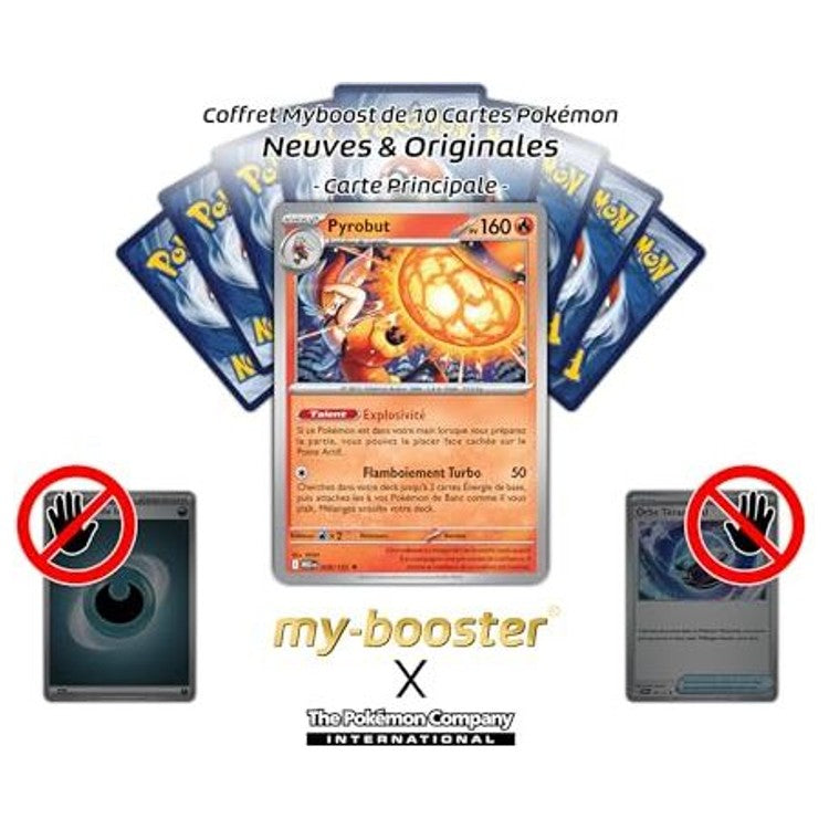 Gros plan sur les détails holographiques de la carte Pyrobut 028/132 Méga-Évolution 01, montrant l’illustration de type Feu