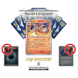 Gros plan sur l’illustration flamboyante de Pyroli 013/131 Évolutions Prismatiques EV08.5, mettant en avant les effets holographiques.