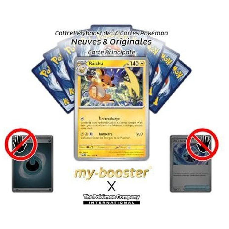 Gros plan sur les détails holographiques Reverse de la carte Pokémon Raichu 064/193 de la série Écarlate et Violet 02 Évolutions à Paldea.