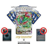 Gros plan sur les details holographiques de la carte Pokemon Rayquaza VMAX 102-159 de l extension EB12-5 Zenith Supreme