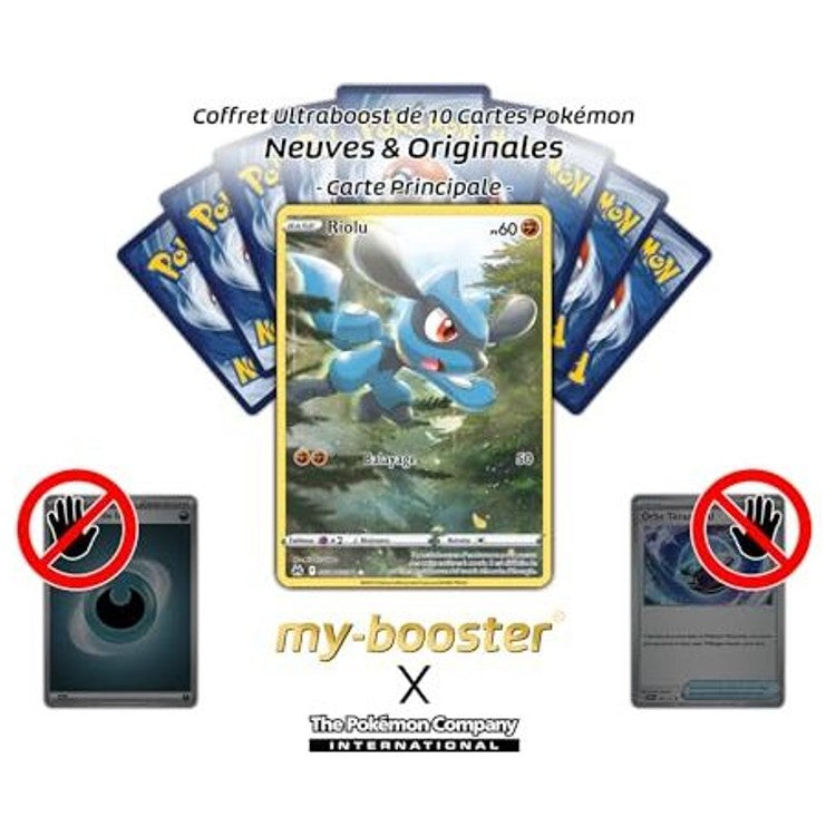 Gros plan sur l’artwork alternatif de la carte Pokémon Riolu GG26/GG70 Épée et Bouclier 12.5, mettant en valeur les détails du Pokémon Combat.