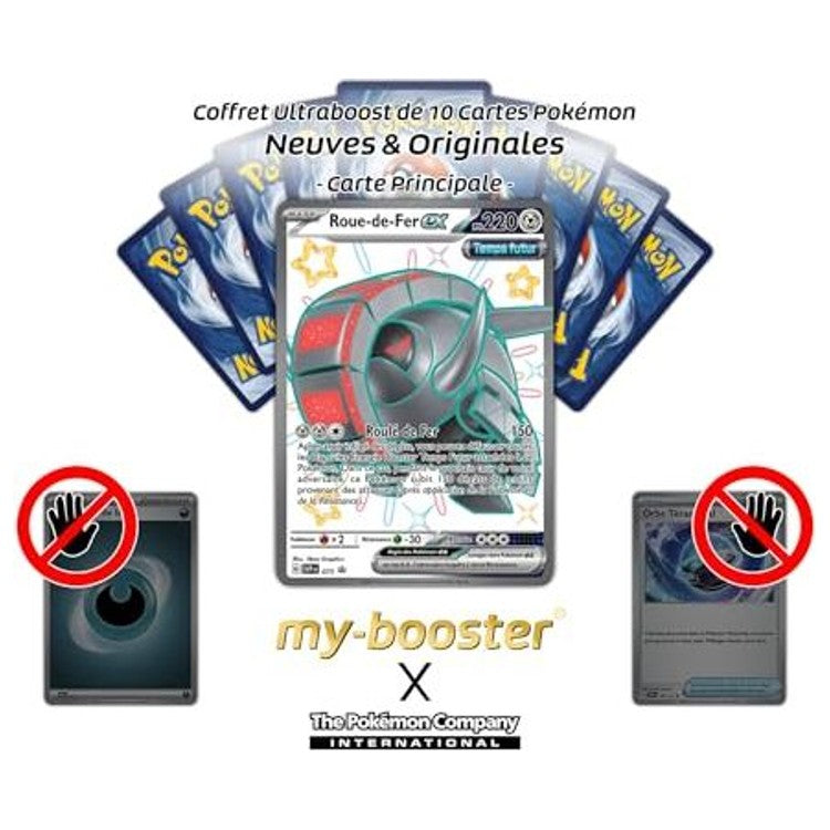 Gros plan sur l’illustration futuriste de la carte Pokémon Roue-de-Fer ex SV073 Ultra Rare Temps Futur de la série Écarlate et Violet 4.5