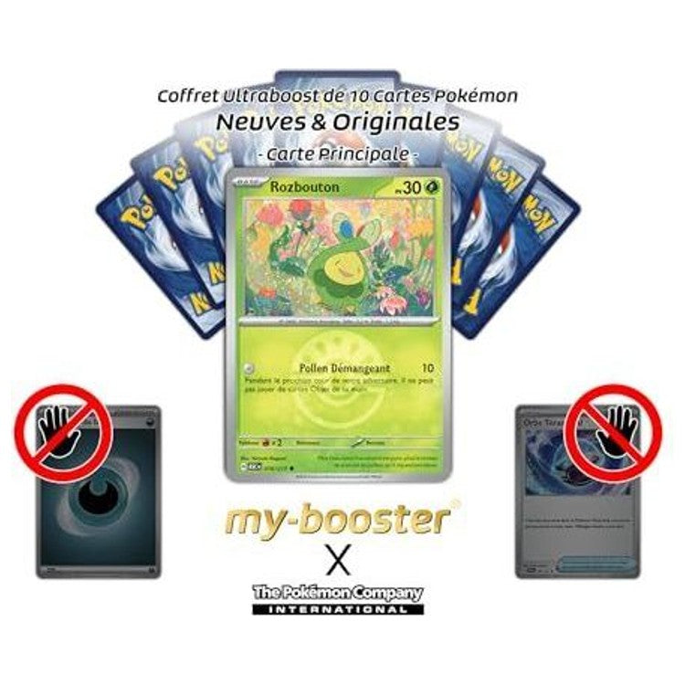 Gros plan sur les reflets Reverse de la carte Pokémon Rozbouton 016/217 Méga-Évolution 02.5 montrant l’illustration et le texte de jeu